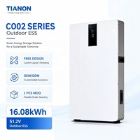 Batterie solaire LiFePO4 16 kWh pour extérieur, IP65, 51,2 V 314 Ah, hybride, communication CAN, qualité A, stockage résidentiel