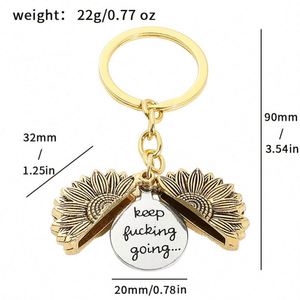Porte-clés personnalisable en alliage de zinc motif tournesol, gravé au laser, cadeau fantaisie, porte-clés vierge personnalisé pour la fête des Pères ou de la Mère - Product Image 4