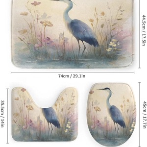 Cortina de Ducha Floral de Poliéster, Cortina de Baño con Impresión Digital Personalizada, Juego de Cortinas de Ducha Impermeables, Venta al por Mayor, 18 Unidades - Product Image 3