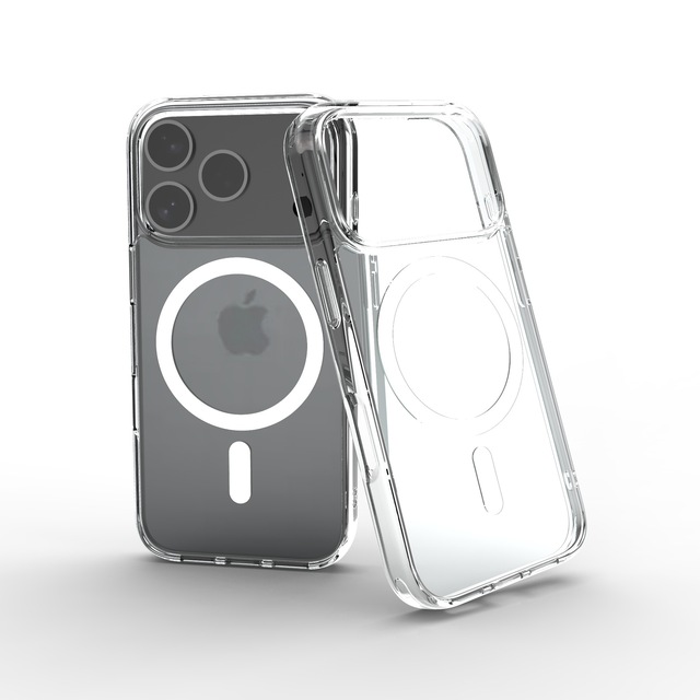 TPU Acrylic 2 in 1 Crystal Clear Magnetic Wireless Charge Phone Case for iPhone 17 Pro Max 17Pro 17 Anti Yellow Phone Cover