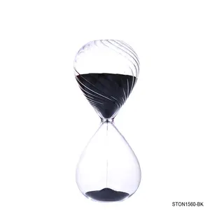 BESTIMER Individuelle französische Glas-Sand-Sonnenuhr Kristall-Sand-Timer halb transparent halb optische Sanduhr