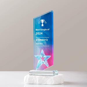 Premios <span class=keywords><strong>de</strong></span> Cristal Personalizados con Estrella, Impresión a Todo Color, Placa <span class=keywords><strong>de</strong></span> Cristal Arcoíris AB, Trofeo - Product Image 3