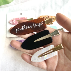 QianJin Pinces à <span class=keywords><strong>Cheveux</strong></span> Personnalisées <span class=keywords><strong>avec</strong></span> Logo, Accessoires en Acétate, Pinces Plates pour <span class=keywords><strong>Cheveux</strong></span>, Pinces Personnalisées pour Femmes - Product Image 2