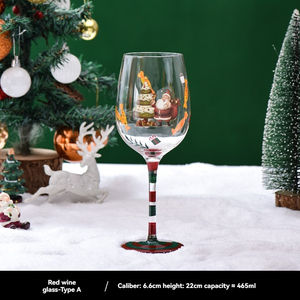 Copas de Vino Pintadas a Mano, Serie de Decoración Navideña Creativa, Copas de Cristal Pintadas, Copas para Vino, Venta al Por Mayor - Product Image 5