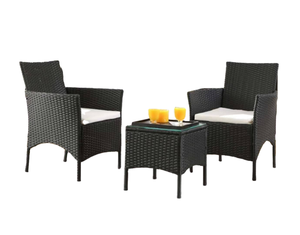 Conjunto de Bistro de Ratán de 3 Piezas de Diseño Moderno para Exteriores, Mesa con Cubitera, Portátil, Resistente a la Intemperie, Cómodo para Hoteles y Jardines - Product Image 1