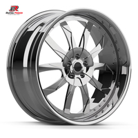 Jantes forgées chromées à 5 branches découpées, à déport profond, 5x112 5x120 5x127, 20/22/24 pouces pour F150 Silverado Ram Mustang Camaro