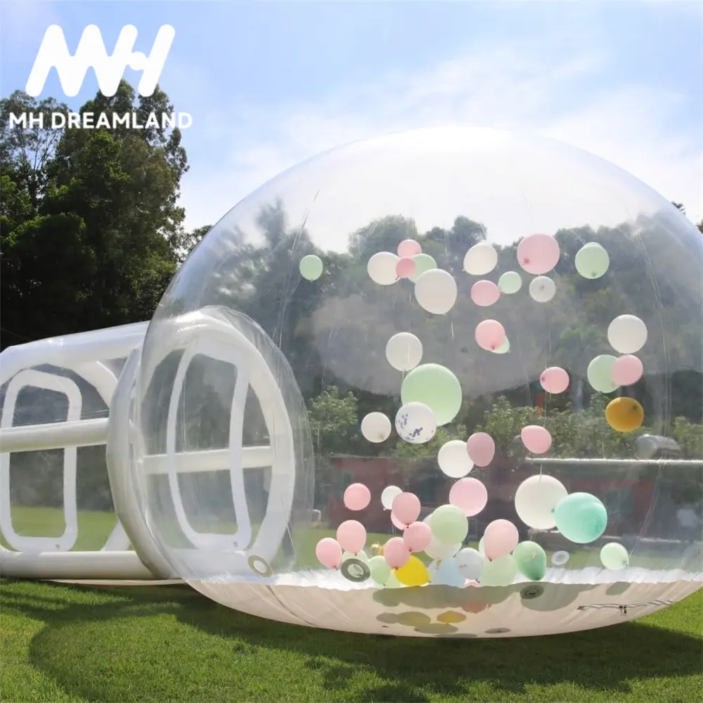 Hot selling inflatable bubble tent dome tent inflatable bubble house with tunnel for party