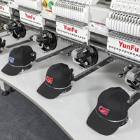 Machine à broder les casquettes 4 têtes 15 aiguilles 1200 tr/min, automatique informatisée, zone de broderie 400x450mm, puissance 500W, usage domestique et commercial