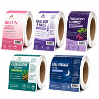 Rouleau d'étiquettes autocollantes ECO Factory OEM pour complexe probiotique, pour complément alimentaire digestif quotidien en pot