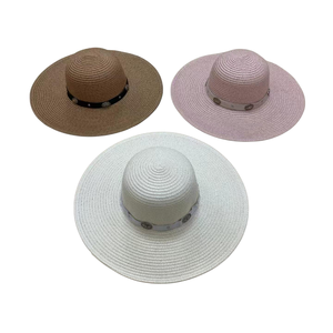 Custom logo Sequined Letters Embroidered Women's Beach <strong>Bonnette</strong> Ribbon Women's Derby Hat Wide Brim Soft Brim Summer Visor - Product Image 3