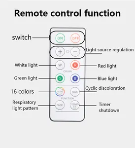 1 + 1 yeni 16 renk RGB Led yuvarlak ışık uzaktan kumanda DIY yaratıcı dekorasyon yatak odası Led gece lambası