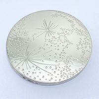 Miroir de maquillage portable haut de gamme en alliage de zinc, miroir pliable double face, procédé de peinture au four par moulage sous pression