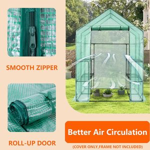 Cadre <span class=keywords><strong>de</strong></span> plantation <span class=keywords><strong>de</strong></span> jardin portable surdimensionné Promenade dans une <span class=keywords><strong>serre</strong></span> en PE Assemblage pratique <span class=keywords><strong>de</strong></span> serres intérieures et extérieures - Product Image 4