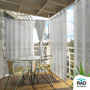 White HDPE Eyelet Outdoor <b>Curtains</b> 150 GSM with Clean Minimal Elegance and Durable Weather Resistant Comfort for Modern Outdoor - Product Image 4