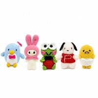 Porte-clés en polyester crocheté à la main, série animaux mignons, en peluche, cadeau créatif culturel, stock de boutique, vente en gros par lots mixtes de petite taille