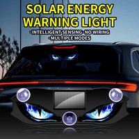 Lampe d'ambiance décorative LED à lumière néon dynamique alimentée par l'énergie solaire pour fenêtre de voiture, lumière décorative ambiante sans fil