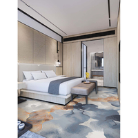 Tapis de chambre d'hôtel classique jaune doré à motifs floraux pour chambre d'hôtel traditionnelle, élégant et durable