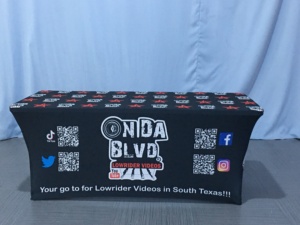 Nappe d'affaires de marque promotionnelle à impression personnalisée logo salon professionnel 4 pieds 6 pieds 8 pieds couverture de table coureur de jet nappe imperméable - Product Image 5