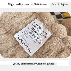 Couverture d'Hiver Épaisse Couleur Unie Taille Super King Queen en Velours Doré à Carreaux en Polaire Corail Façon Sherpa - Product Image 6