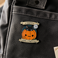 Hersteller-Großhandel: Moderne, niedliche schwarze Kürbis-Halloween-Partygeschenke, Festival-Geschenke, Souvenirs, individuelle Metall-Emaille-Artikel