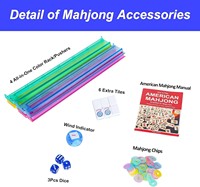Set Permainan Mahjong Amerika Mewah 166 Ubin Warna Beige Emas dengan Kotak Desainer, 4 Rak Tahan Lama, Penggeser Terintegrasi, Pro Gaming
