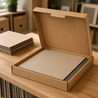 Boîte d'expédition personnalisée en carton ondulé pour disques vinyles, emballage recyclable en kraft pour albums LP, pour les magasins de disques