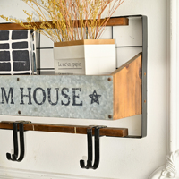INNOVA Classic Vintage Boerenhuis Woonkamer Decoratieve Houten Metalen Wandhangende Duurzame Opbergrekken