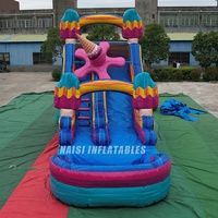 Toboggans aquatiques gonflables pour adultes, château gonflable commercial avec piscine amovible à louer