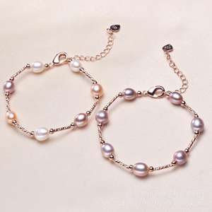 Pulsera de Perlas de Agua Dulce al por Mayor de Zhuji para Mujer, Joyería de Mano Estilo Ins con Cadena Ajustable y Eslabones de Moda - Product Image 3