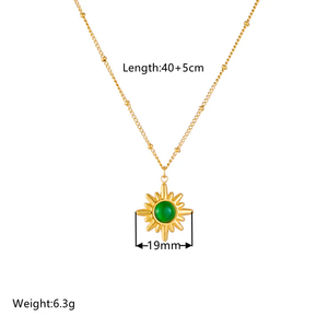 Élégant collier pendentif chaîne en bambou vintage plaqué or étoile à huit arcs titane acier style tendance avec diamant et perle - Product Image 3