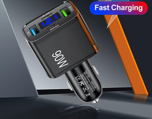 Cargador Magnético Rápido de Cuatro Puertos USB+Tipo-C con QC3.0 y PD2.0, Salida de 90W, Pantalla LED de Voltaje para Laptop y Teléfono - Product Image 6