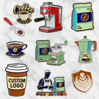 Broche en émail personnalisée en gros pour fabricant, avec logo Barista en métal, pour boutique de torréfacteur de café fort