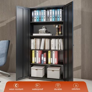 Metal Garage <b>Storage</b> Cabinet Modern Metal <b>File</b> Cabinet Office Black Steel 2 Door Filing Cabinets for <b>Storage</b> - Product Image 2