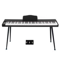 BD Music Portable Wooden & Plastic Digital Piano with Built-In Speaker MIDI Touch Response Keys-Educational Musical Instrument