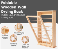 Séchoir à linge pliable en bois, organisateur de linge gain de place, séchoir mural pour vêtements