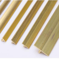 Tige d'angle décorative en laiton de type L, profilé en laiton de barres de cuivre personnalisées OEM pour la décoration intérieure