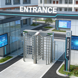 ประตูหมุนแบบสองเลนความปลอดภัยสูง ควบคุมการเข้าออกด้วย RFID พร้อมระบบป้องกันการเข้าตามหลัง สำหรับทางเข้าสถานีรถไฟใต้ดิน - Product Image 3