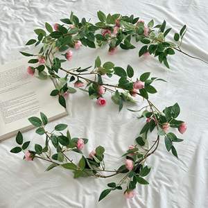 Guirlandes de roses artificielles 180 cm en soie, haute simulation, pour décorations de mariage et de maison - Product Image 4