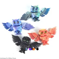 Burung Hantu 3D Print Multi-Joint yang Dapat Dipindahkan, Dekorasi Kamar Unik & Mainan Interaktif untuk Anak, Hadiah Koleksi Sekolah Sihir, 2026