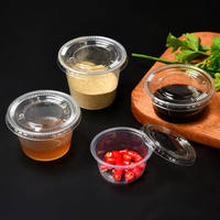 Tasses à sauce jetables de qualité alimentaire avec couvercles détachables-Récipients ronds épaissis pour plats à emporter, boulettes, wasabi (20ml-160ml, en vrac)