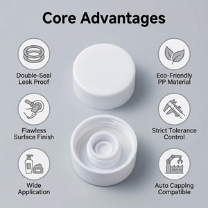 Tapa de rosca de plástico blanca al por mayor de 19 mm y 22 mm con <span class=keywords><strong>cierre</strong></span> acanalado y revestimiento sellador para tubos cosméticos y ungüentos farmacéuticos - Product Image 2