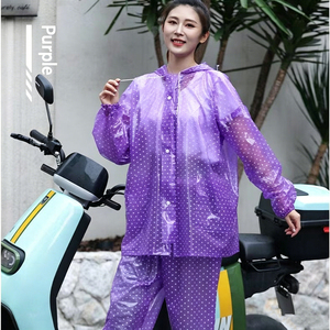 Ensemble imperméable classique en PVC épaissi pour <span class=keywords><strong>femme</strong></span> – Combinaison de <span class=keywords><strong>pluie</strong></span> intégrale et <span class=keywords><strong>pantalon</strong></span> de <span class=keywords><strong>pluie</strong></span> pour moto, électromobile et tourisme - Product Image 4