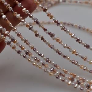 Perles baroques irrégulières naturelles, double face, couleur mélangée, 4-5 mm, perles lâches, trou vertical fort, couleur bonbon - Product Image 2