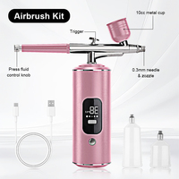 Compresseur Aérographe Automatique sans Fil Portable avec Écran LCD Intelligent, Rechargeable pour Maquillage, Peinture d'Ongles et Gâteaux