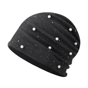 European American K Pearl Chapeau d'hiver coupe-vent <span class=keywords><strong>super</strong></span> doux pour femme avec boule d'acier Accessoire de saison d'automne - Product Image 5