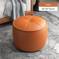 Meilleures ventes, pouf en cuir imperméable et résistant aux plis, style contemporain, coussin de siège doux, repose-pieds pour salon