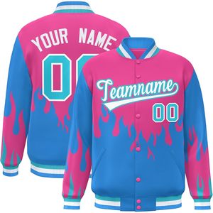 Personalized <b>Men</b> Varsity <b>Baseball</b> <b>Jacket</b> Custom Name Number Flame Design Unisex Adult Casual Autumn Wear - Product Image 1