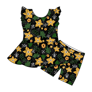 Conjuntos de Ropa para Bebés Niñas de Bambú Orgánico Personalizados, Vestido con Volantes y Pantalones Cortos, Vestidos Transpirables para Hermanas, Conjuntos de Ropa para Niñas Pequeñas - Product Image 3