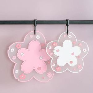 Posavasos Kawaii de estilo japonés Sakura, posavasos para taza de café, tapete de mesa aislante Sakura, taza para té y leche, decoración del hogar, artículos para beber, 1 ud. - Product Image 3