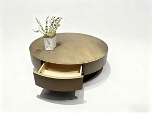 Ý Sang Trọng Bộ Thép Carbon Kính Cổ Điển Bàn Cà Phê Cho Phòng Khách Đặt Thép Không Gỉ Vàng Vòng Bàn Cà Phê - Product Image 5